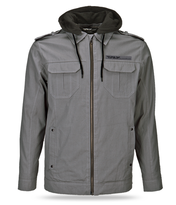 FLY RACING Waxed Jacket W/Hood Grey 2x 354-61362X