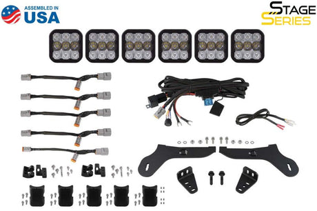 Diode Dynamics 17-20 Ford Raptor SS5 Grille CrossLink Lightbar Kit - Pro White Combo DD7337