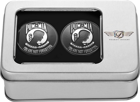 FIGURATI DESIGNS Swing Arm Covers - POW MIA - Custom - Black FD55-POW-BLK