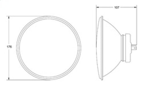 Hella 7 inch 165MM H4 ECE Head Lamp LA002395031