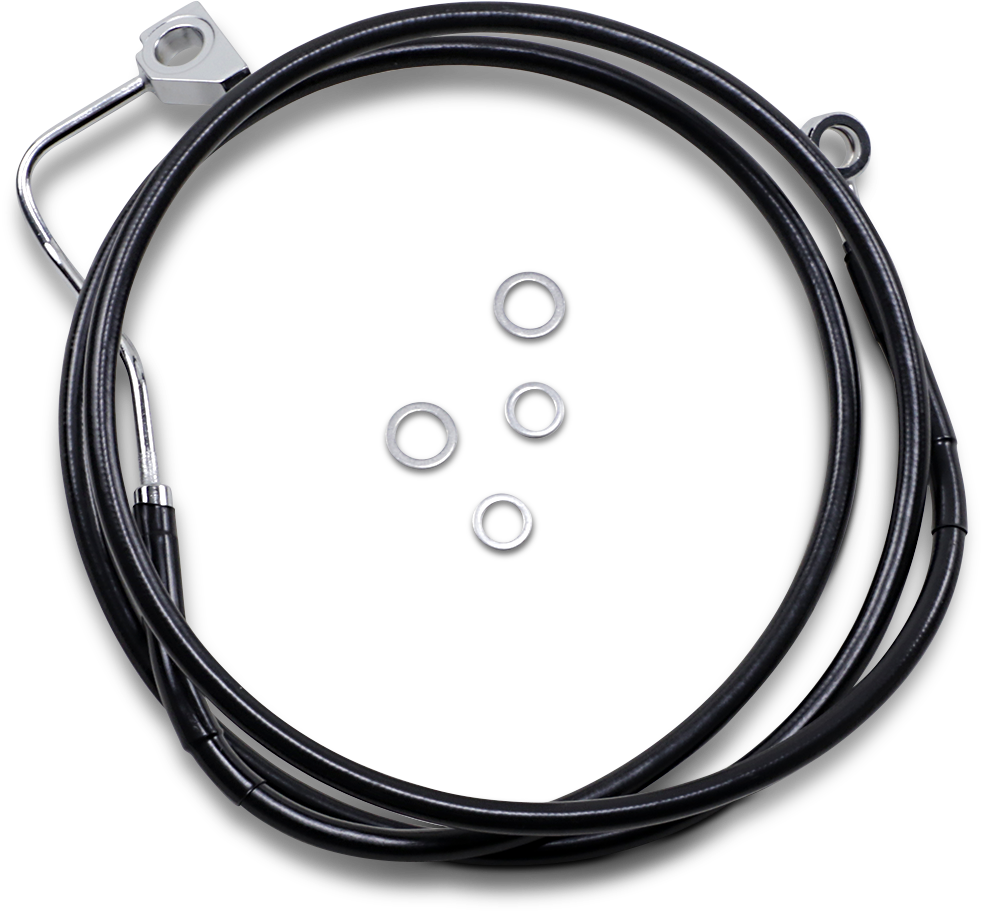 DRAG SPECIALTIES Brake Line - Front - Black - +2" with ABS 614220-2BLK