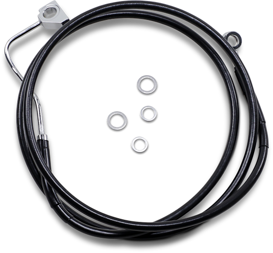 DRAG SPECIALTIES Brake Line - Front - Black - +2" with ABS 614220-2BLK