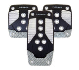 NRG Aluminum Sport Pedal M/T - Black w/Silver Carbon PDL-400BK