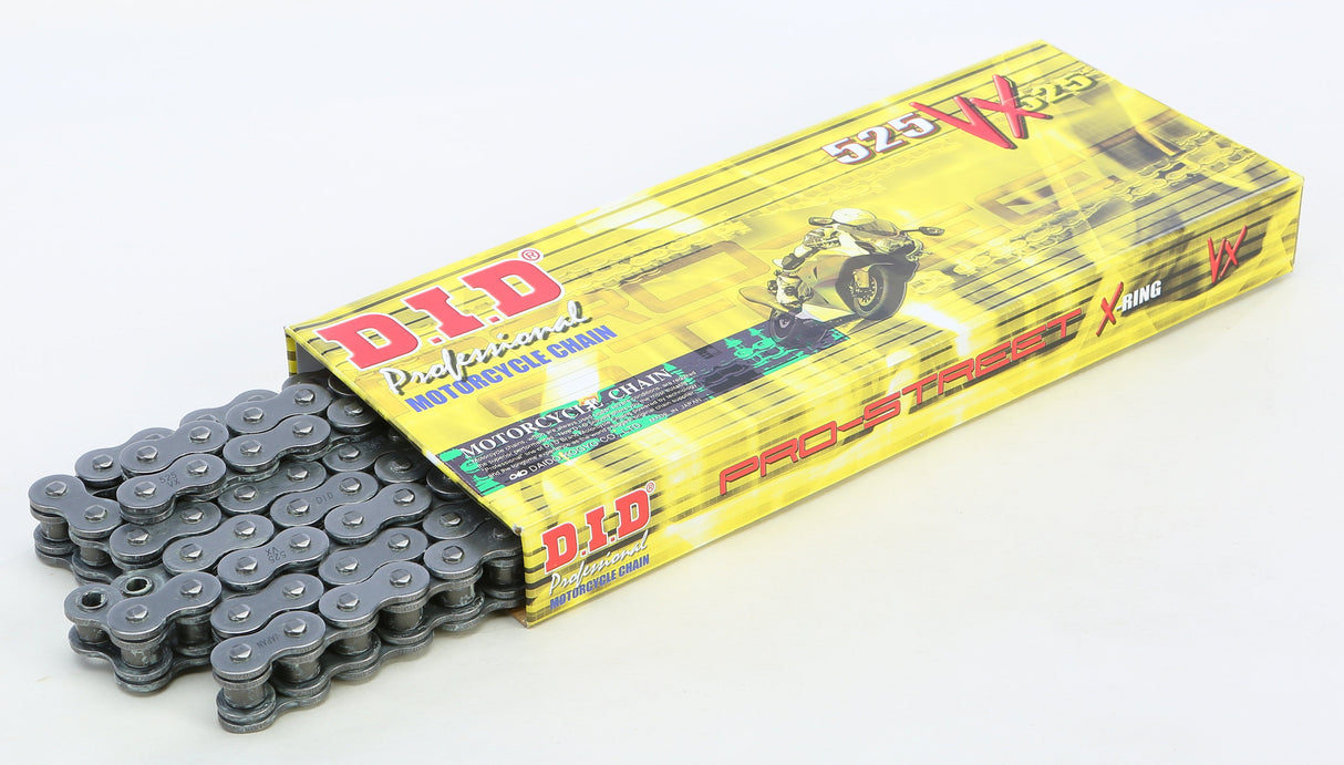 D.I.D Pro-Street 525vx-112 X-Ring Chain Natural 525VX-112L