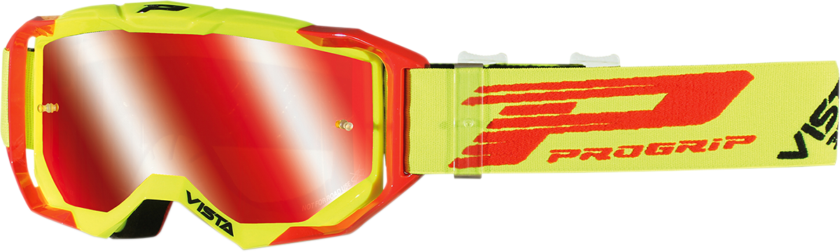 PRO GRIP 3303 Vista Goggles - Fluorescent Yellow/Red - Mirror PZ3303GRFL