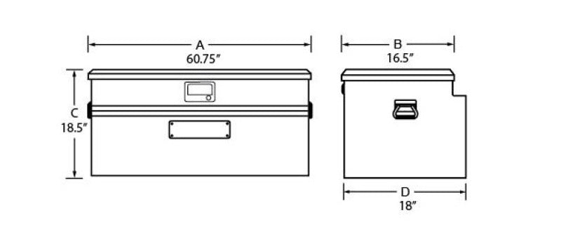 Tradesman Aluminum Flush Mount Truck Tool Box Full/Slim Line (60in.) - Black 79460SL