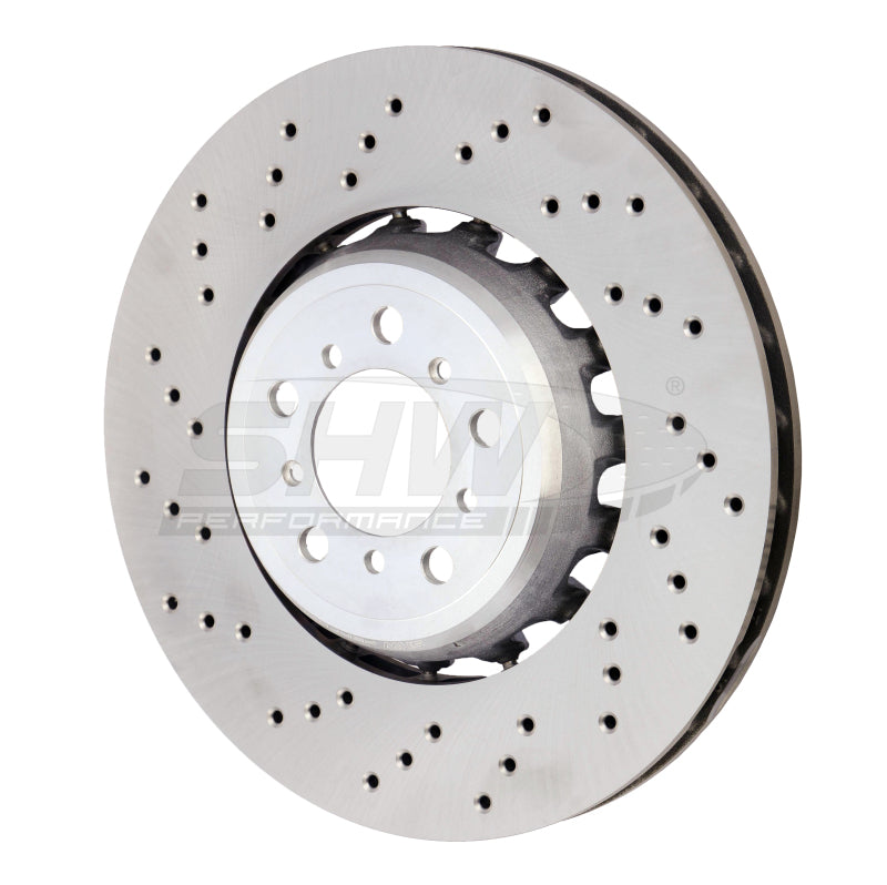 SHW 15-18 BMW M3 3.0L Left Front Cross-Drilled Lightweight Brake Rotor (34112284809) BFL44809