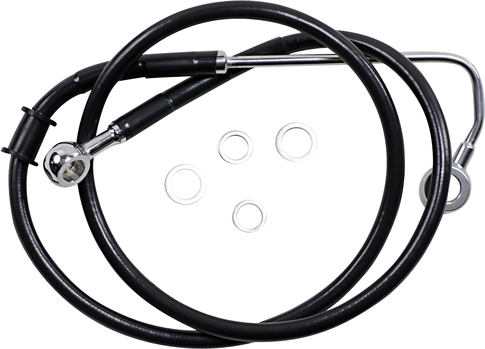 DRAG SPECIALTIES Brake Line - +4" - Black - '15-'17 Softail 618299-4BLK