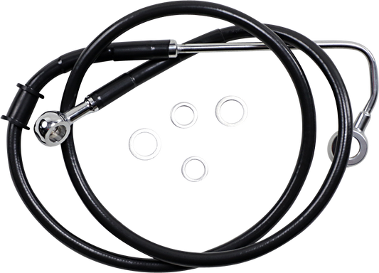 DRAG SPECIALTIES Brake Line - +4" - Black - '15-'17 Softail 618299-4BLK