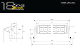 Diode Dynamics 18 In LED Light Bar Single Row Straight - Amber Driving Each Stage Series DD5038