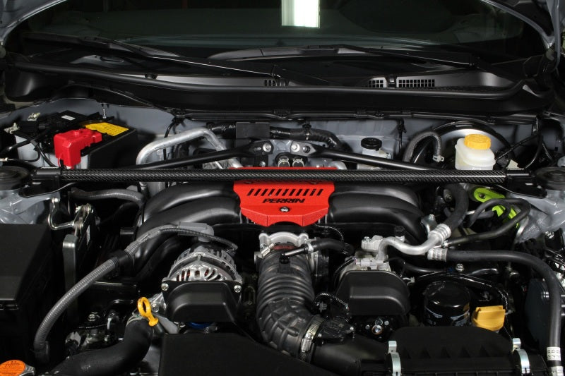 Perrin 2013+ BRZ/FR-S/86/GR86 Front Strut Brace - Carbon Fiber (Req. Removal of OEM Engine Cover) PSP-SUS-066CF