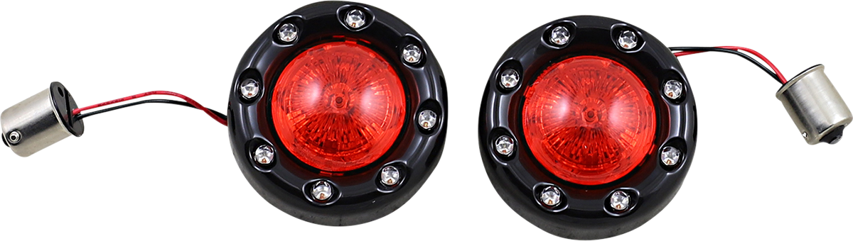 CUSTOM DYNAMICS Bullet Turn Signal 1156 - Black - Red Lens PB-BR-RR 56-BR