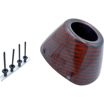 FMF End Cap Replacement Kit - Carbon - RCT External - Red 40695