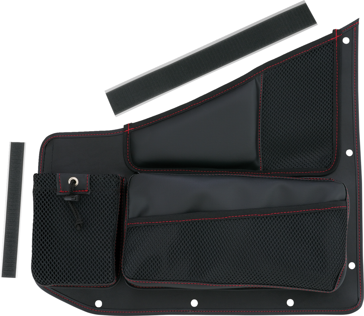 SHOW CHROME Kaliber Organizer - Passenger - Black with Red Stitching H44-7PRED