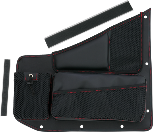 SHOW CHROME Kaliber Organizer - Passenger - Black with Red Stitching H44-7PRED