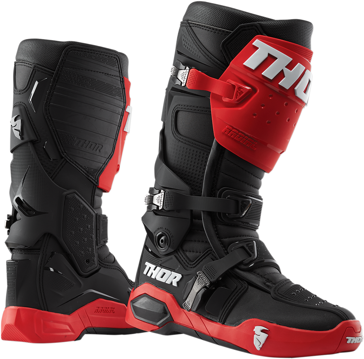 THOR Radial Boots - Red/Black - Size 14 3410-2251