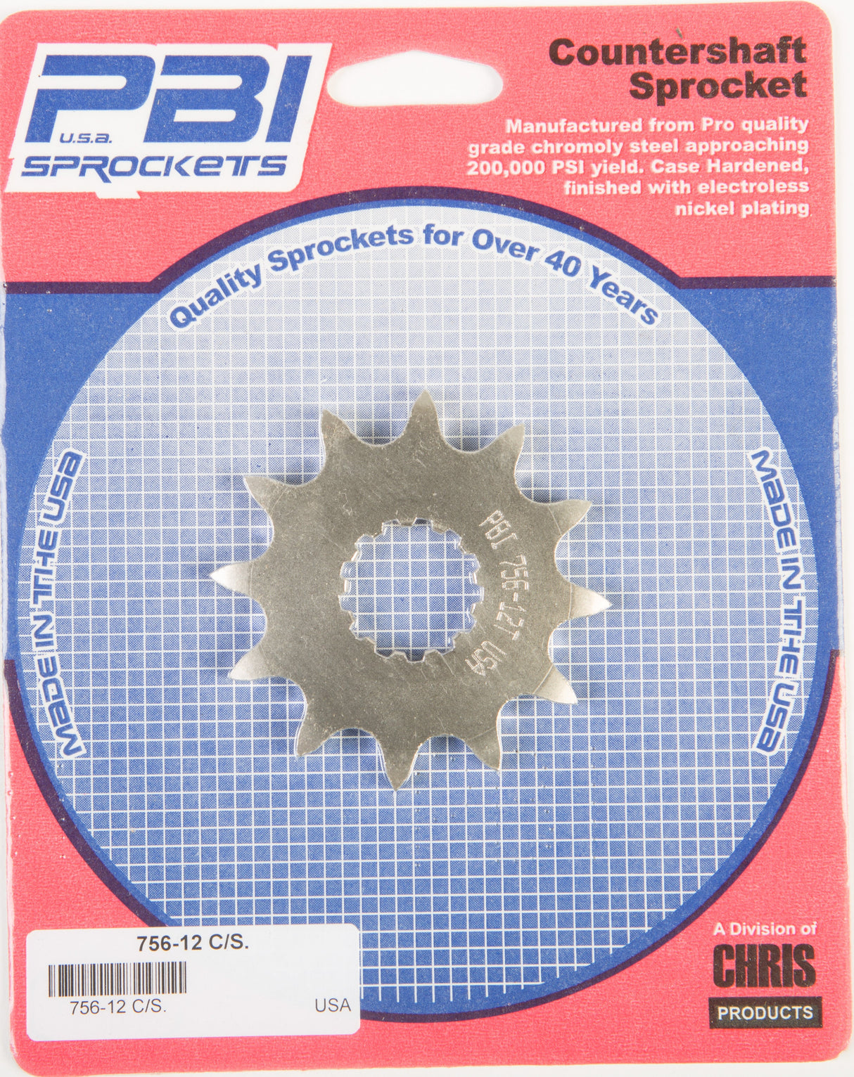 PBIFront Cs Sprocket Steel 12t-520 Kaw/Suz/Yam756-12