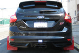 Rally Armor 12-19 Ford Focus ST / 16-19 RS Black Mud Flap w/ Red Logo MF27-UR-BLK/RD