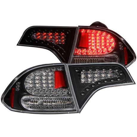 ANZO 2006-2011 Honda Civic LED Taillights Black 321152