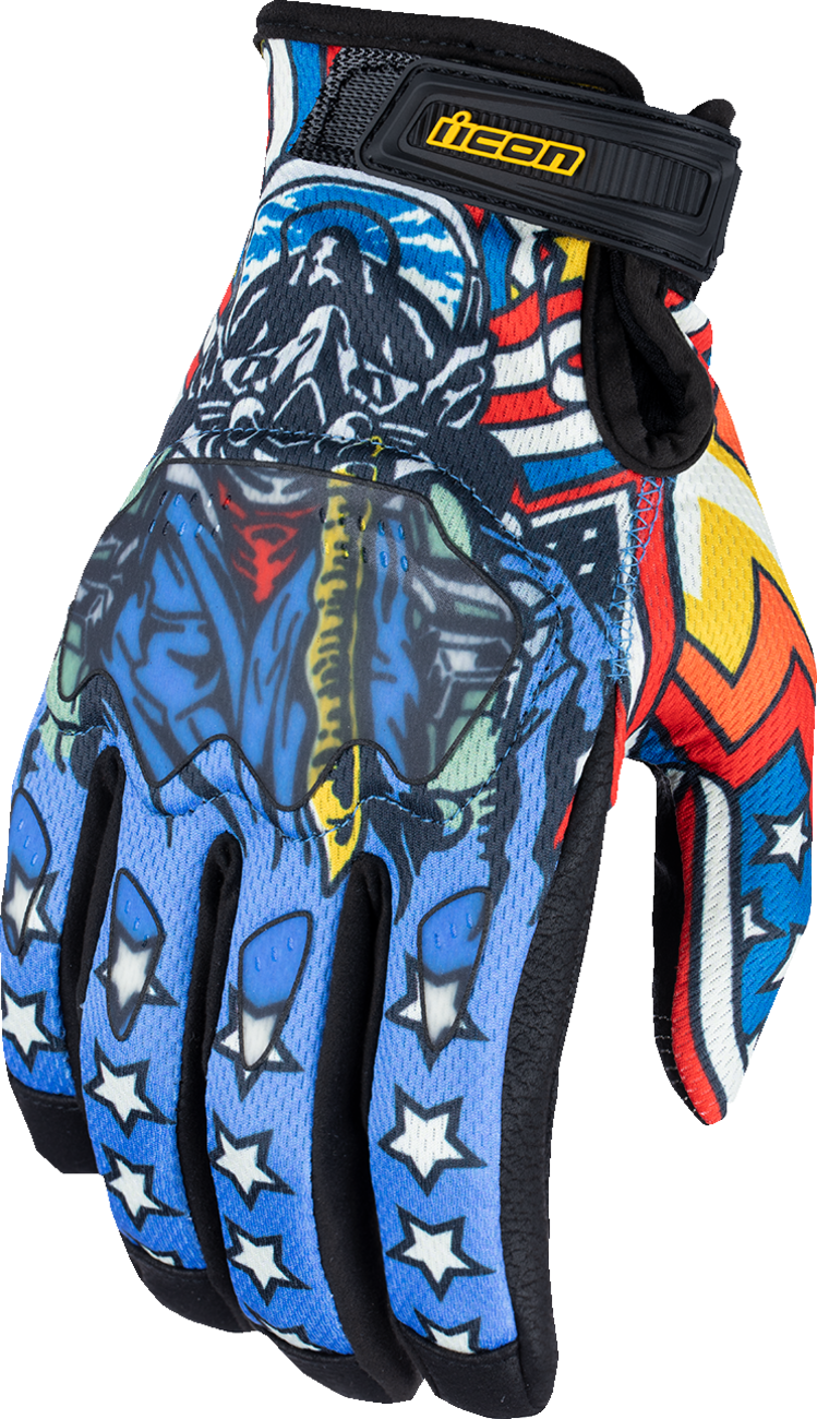 ICON Hooligan™ CE Flyboy Gloves - Blue - Medium 3301-4710