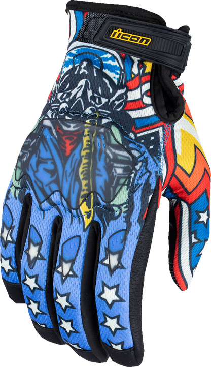 ICON Hooligan™ CE Flyboy Gloves - Blue - Medium 3301-4710