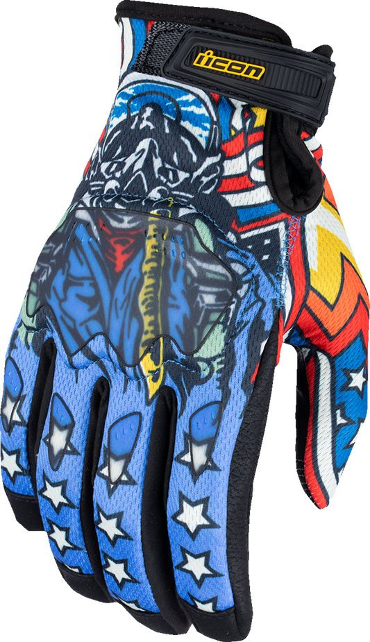 ICON Hooligan™ CE Flyboy Gloves - Blue - Medium 3301-4710