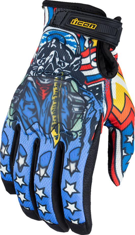 ICON Hooligan™ Flyboy CE Gloves - Blue - Large 3301-4711