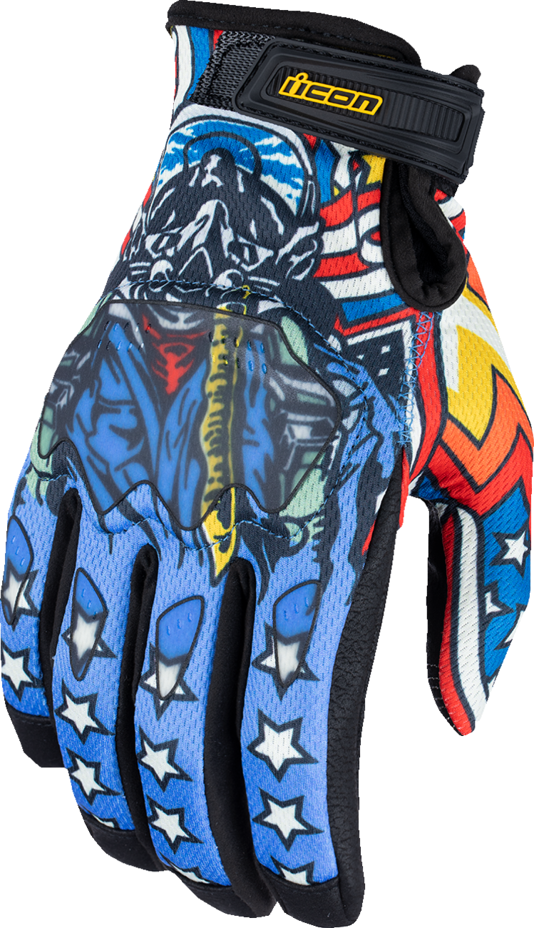 ICON Hooligan™ CE Flyboy Gloves - Blue - 3XL 3301-4714