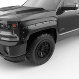 EGR 14+ Chev Silverado 6-8ft Bed Bolt-On Look Color Match Fender Flares - Set - Black 791574-GBA