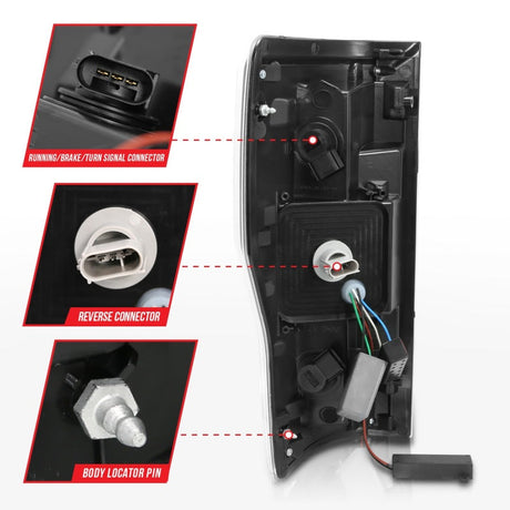 ANZO 2017+ Ford F-250 LED Taillights - Black/Smoke 311288