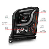 Anzo 15-17 GMC Yukon/Yukon XL Projector Headlights Black Housing/Clear Lens (w/ Light Bars) 111535