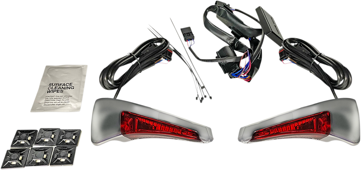 CUSTOM DYNAMICS Sequential Tour Pak Seat Back Rest LED Lights - Chrome/Red - FLH CD-TPBR-14-RC