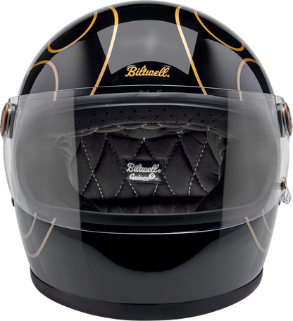 BILTWELL Gringo S Helmet - Gloss Black Flames - Small 1003-567-502