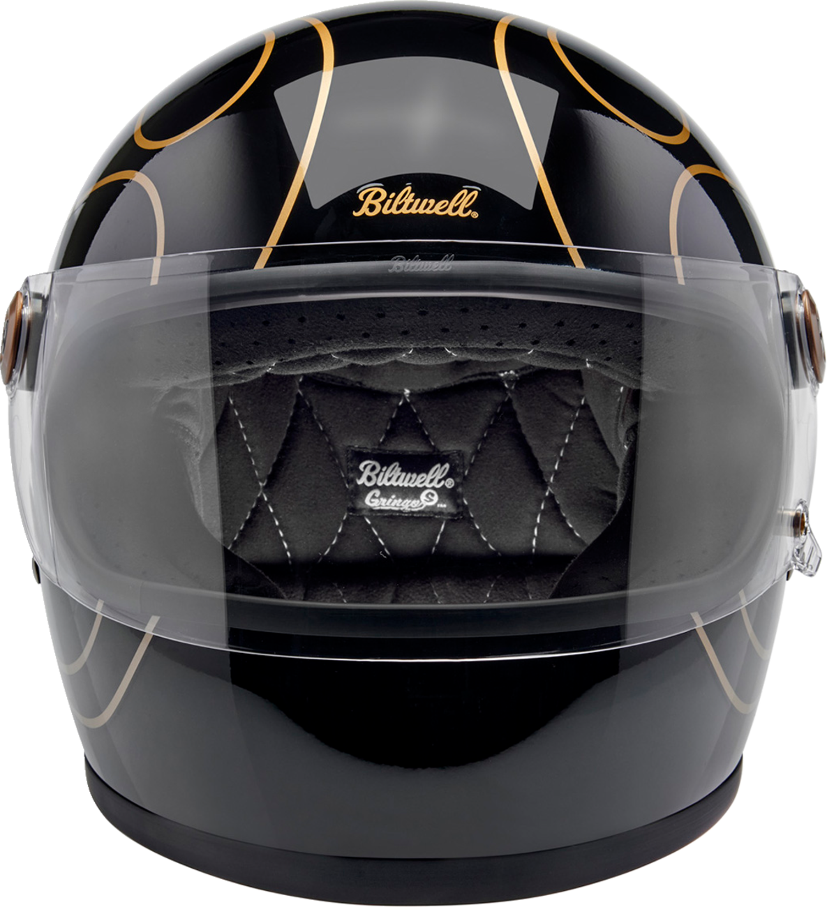 BILTWELL Gringo S Helmet - Gloss Black Flames - 2XL 1003-567-506