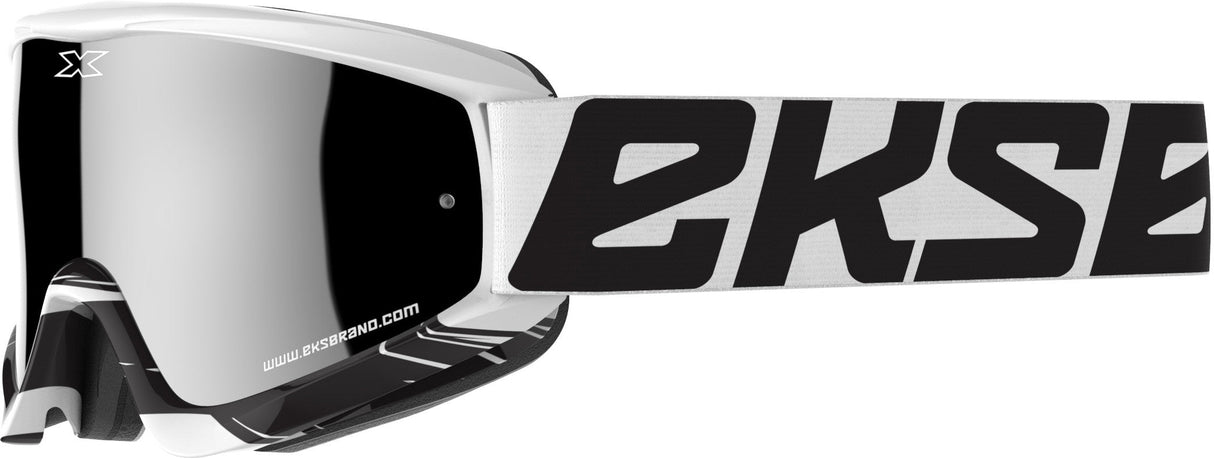 EKS BRAND Go-X Crossfade Goggle White/Black W/Silver Mirror 067-10270