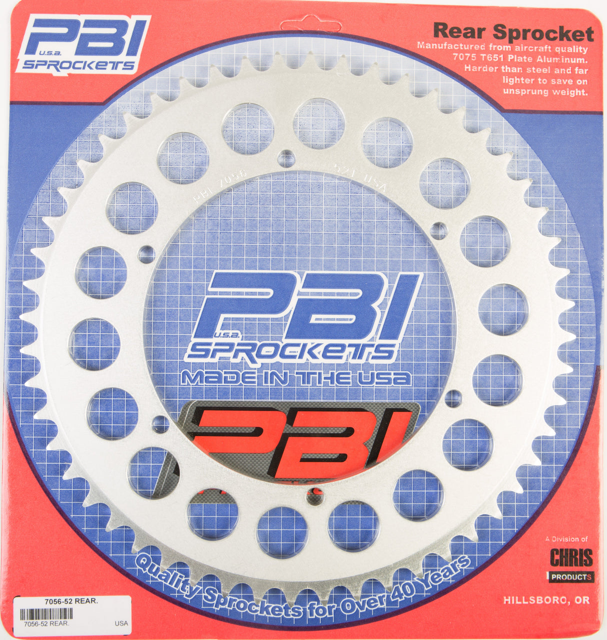 PBIRear Sprocket Aluminum 52t-520 Yam7056-52-3