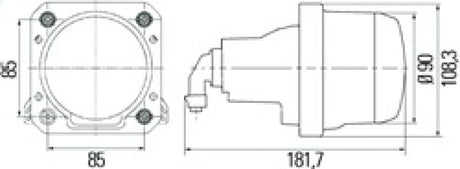 Hella 90mm Bi-Halogen / Bi-Xenon V2 Shutter Pigtail LAH84985461