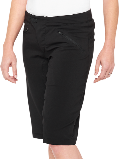 100% Women's Ridecamp Shorts - Black - Medium 40037-00001