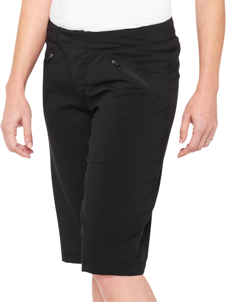 100% Women's Ridecamp Shorts - Black - Large 40037-00002