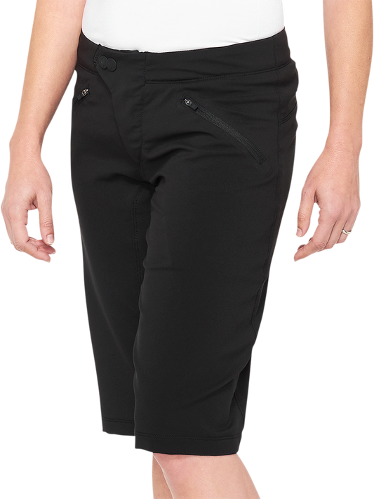 100% Women's Ridecamp Shorts - Black - Small 40037-00000