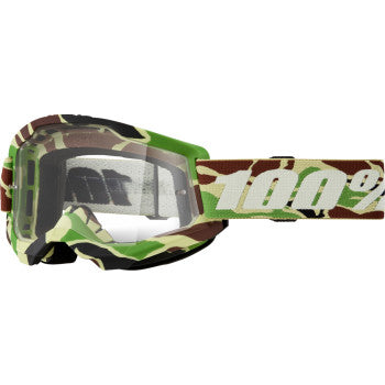 100% Strata 2 Goggle - War Camo - Clear 50027-00024