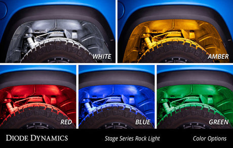 Diode Dynamics Stage Series Single Color LED Rock Light - Amber M8 (4-pack) DD7443