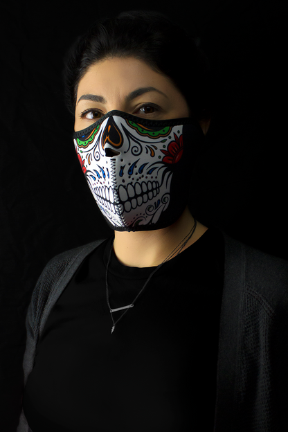 ZAN HEADGEAR Half Mask - Muerte Skull WNFM413H