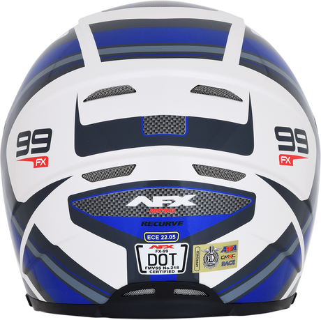 AFX FX-99 Helmet - Recurve - Pearl White/Blue - Medium 0101-11122