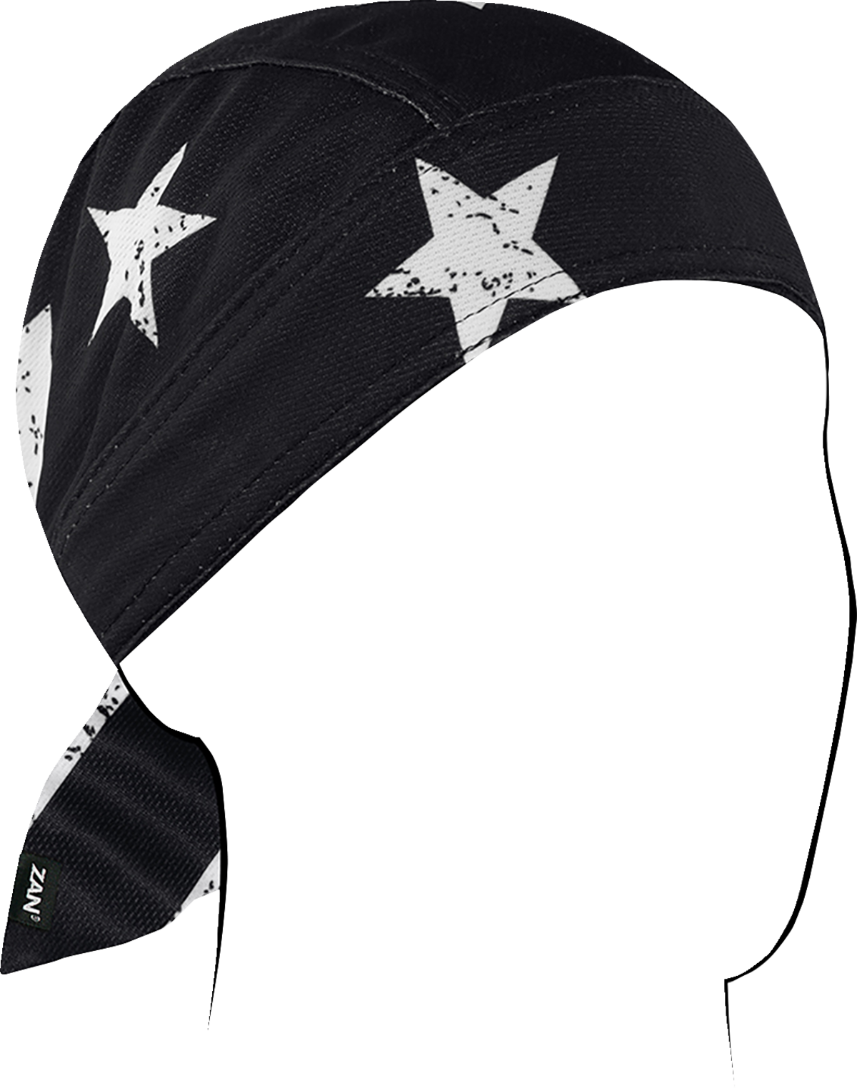 ZAN HEADGEAR Flydanna Micro-Mesh Polyester Headwrap - Black/White Flag ZM091