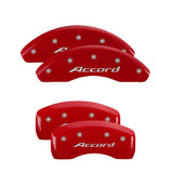 MGP 4 Caliper Covers Engraved Front & Rear MGP Red Power Coat Finish Silver Characters-Honda Accord 20225SACCRD