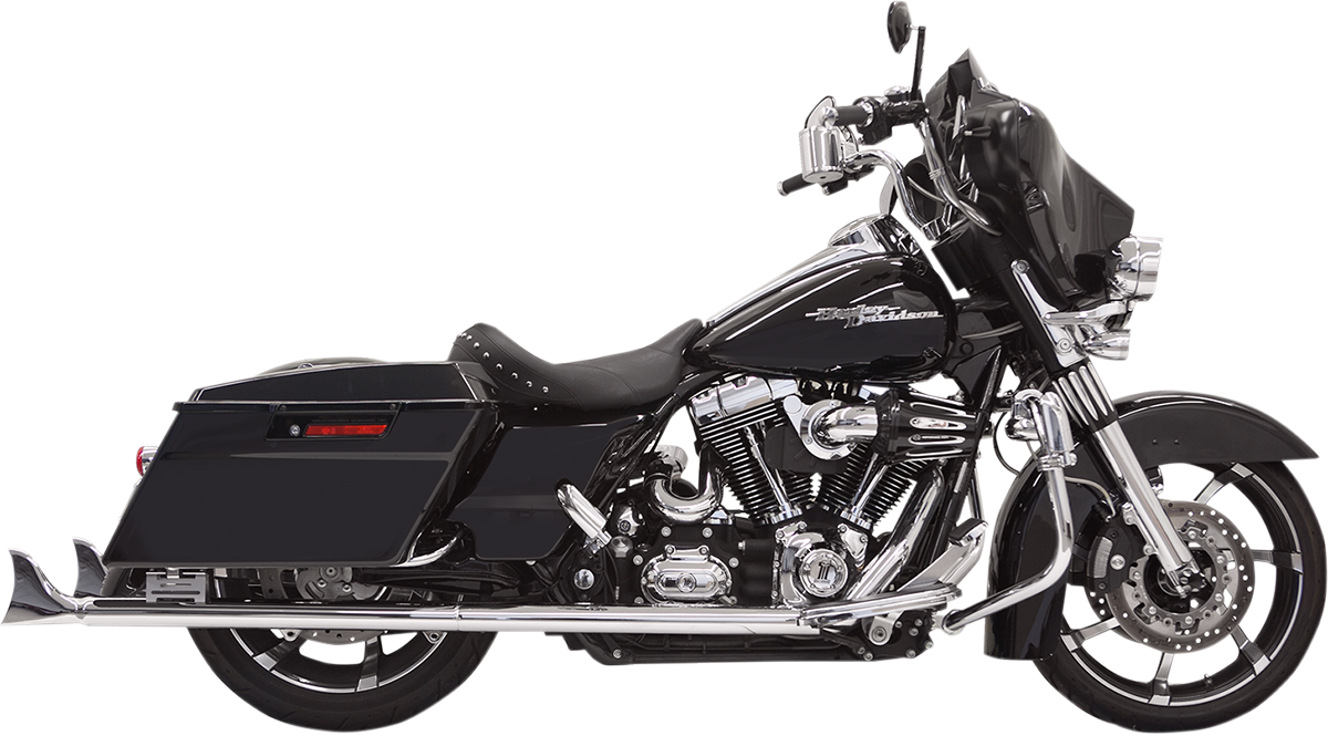 BASSANI XHAUST Fishtail Mufflers - Chrome - w/ Baffle - 36" - 95-'16 Touring 1F27E36