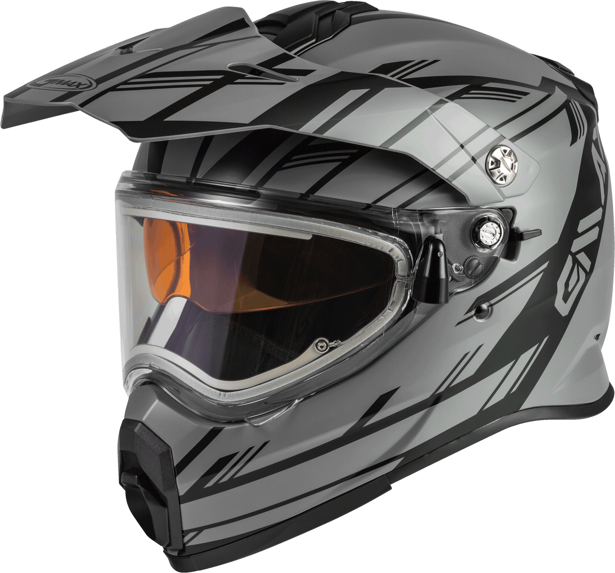GMAX At-21s Epic Snow Helmet W/Elec Shield Matte Grey/Black 2x G4211508
