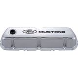 Ford Racing Ford Mustang Logo Stamped Steel Chrome Valve Covers 302-100