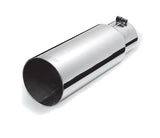 Gibson Round Single Wall Straight-Cut Tip - 3.5in OD/3in Inlet/12in Length - Stainless 500350